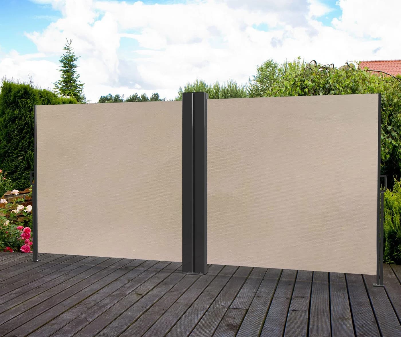 HORI Seitenmarkise Beige Ausziehbarer Sichtschutz - Bild 4