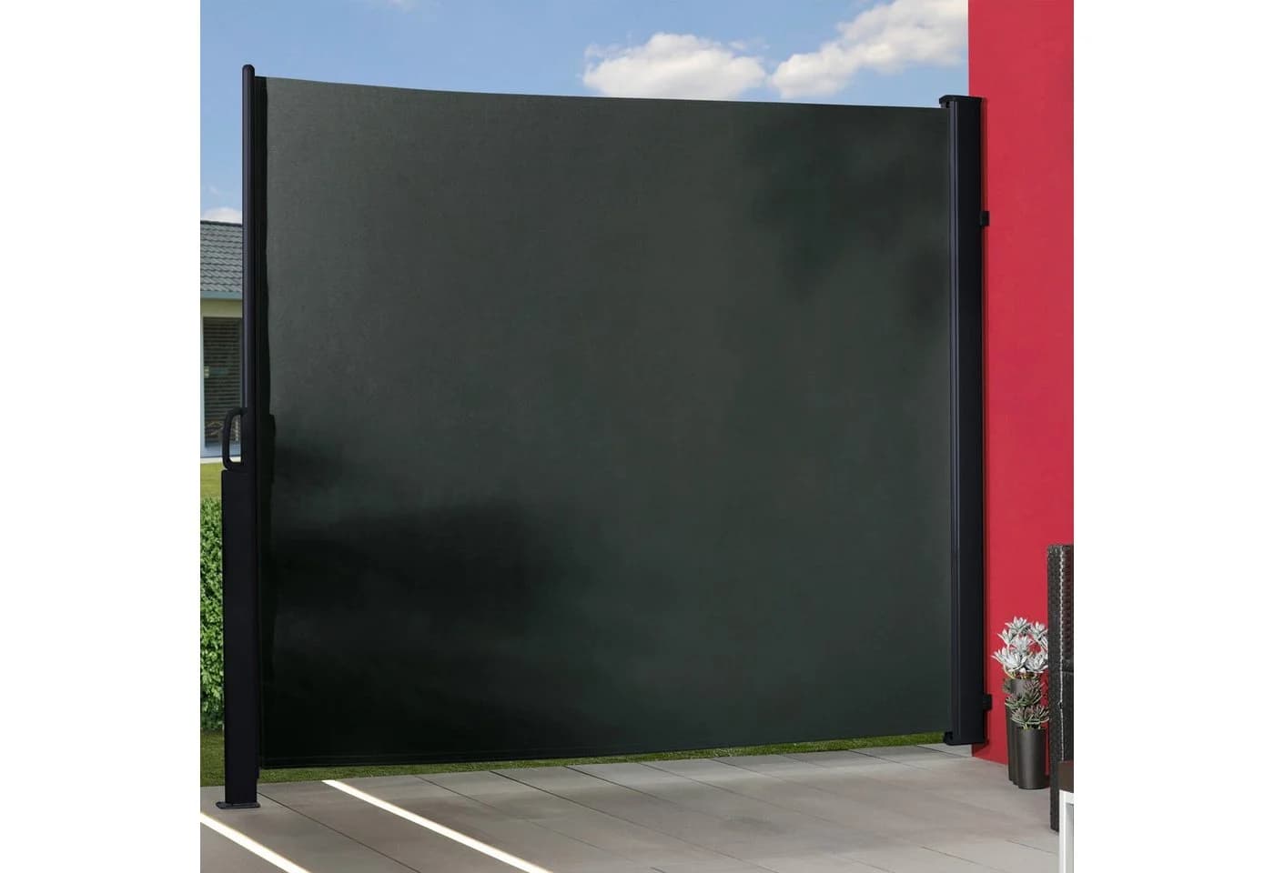 HORI Seitenmarkise Schwarz Ausziehbar Sichtschutz - Bild 3