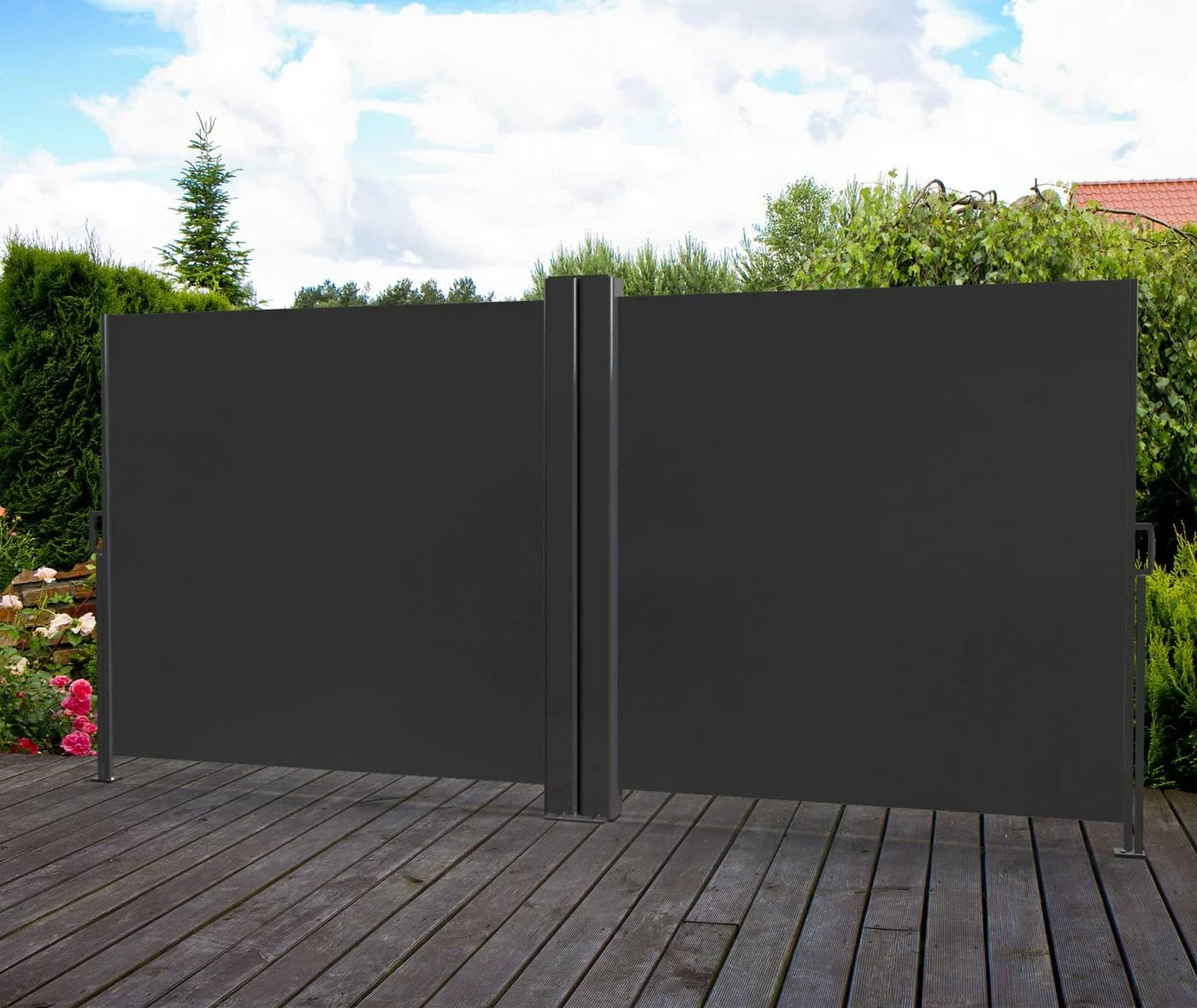 HORI Seitenmarkise Schwarz Ausziehbar Sichtschutz - Bild 4