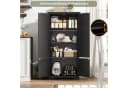 Homfa Mehrzweckschrank mit 4 Türen Schwarz Bild 4
