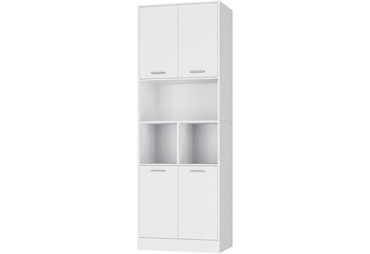 Homfa Hochschrank Weiß Holz mit Kippsicherung - Bild 2