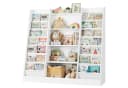 Homfa Bücherregal Kinderregal 14 Ablagen Weiß/Grau-Grün Bild 2