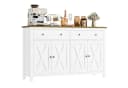 Homfa Sideboard 140cm Küchenschrank 2 Schubladen 4 Türen Weiß Bild 2