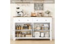 Homfa Sideboard 140cm Küchenschrank 2 Schubladen 4 Türen Weiß Bild 3