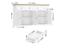 Homfa Sideboard 140cm Küchenschrank 2 Schubladen 4 Türen Weiß Bild 4