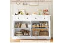 Homfa Sideboard mit 3 Schubladen 4 Türen TV-Schrank weiß Bild 3