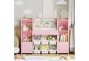Homfa Kinderregal Kinderbücherregal Spiegelregal mit 6 Boxen Rosa Bild 1