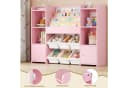 Homfa Kinderregal Kinderbücherregal Spiegelregal mit 6 Boxen Rosa Bild 3