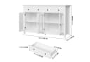 Homfa Sideboard Küchenschrank Buffetschrank 2 Schubladen 4 Glastüren 140x40x91cm Weiß Bild 4