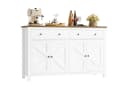 Homfa Sideboard Küchenschrank Weiß 140 cm Bild 2