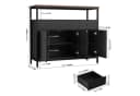 Homfa Küchenschrank Sideboard 3 Schubladen 3 Türen Weiß Bild 4