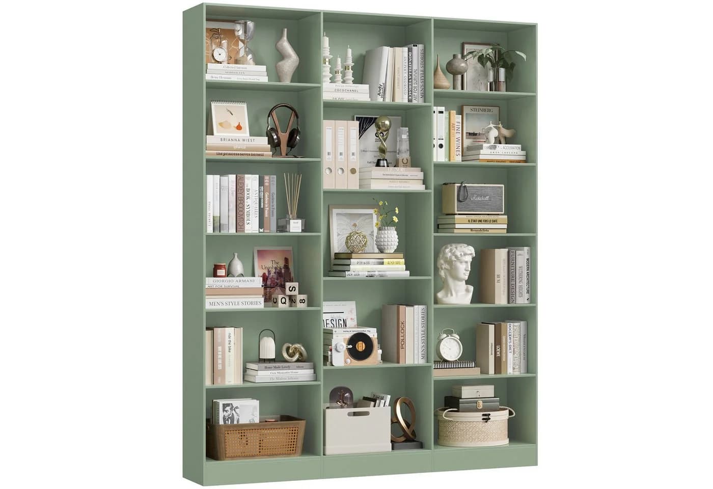 Homfa Bücherregal 188cm Standregal Büroregal Bücherschrank, 17 Fächer, 149x23,5x188cm - Bild 2
