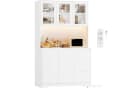 Homfa Küchenbuffet mit LED Küchenschrank Buffetschrank Sideboard weiß Bild 2