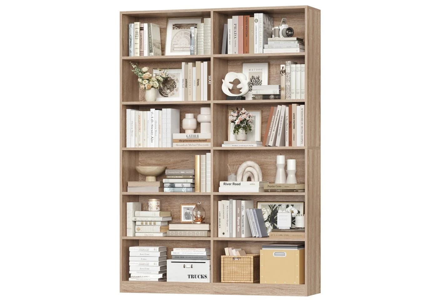Homfa Bücherregal 188,7cm Standregal Büroregal Raumteiler, 12 Fächer Holz 120x30x188,7cm - Bild 2