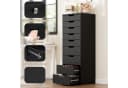 Homfa Kommode 9 Schubladen Schmal Schwarz 45x40x124 cm Bild 5