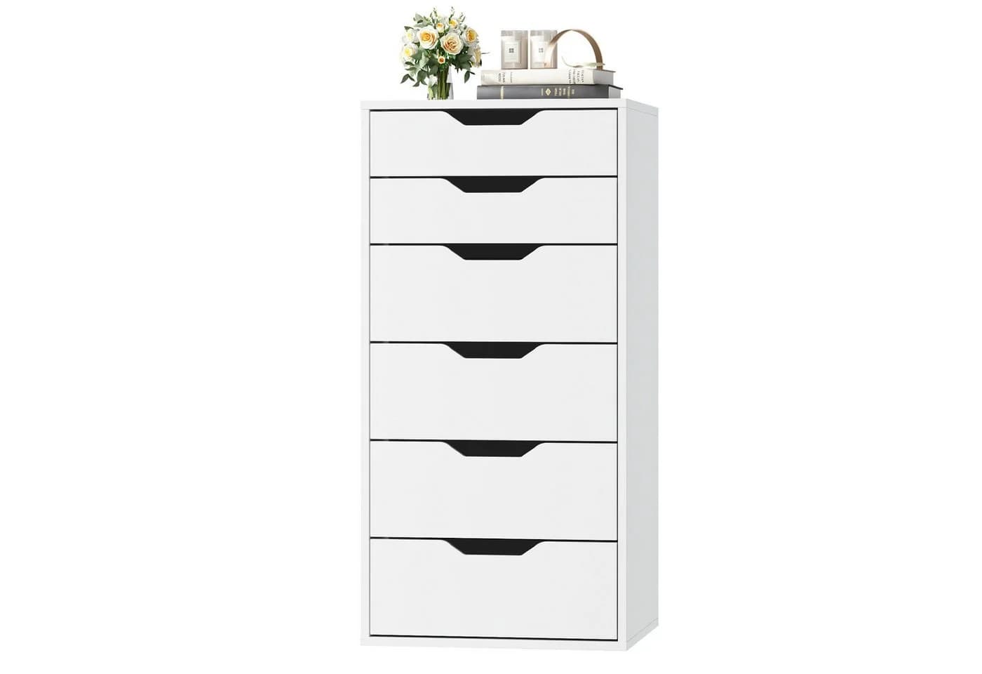 Homfa Kommode 6 Schubladen Weiß 45x40x90,5 cm - Bild 2