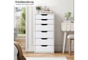 Homfa Kommode 6 Schubladen Weiß 45x40x90,5 cm Bild 5