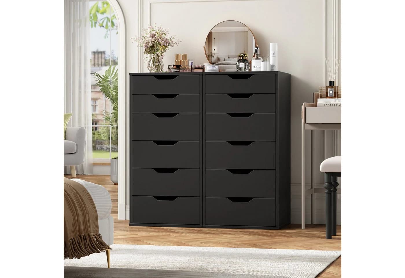 Homfa Kommode 6 Schubladen 45x40x90,5 cm Weiß - Bild 3