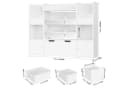 Homfa Kinderregal mit 2 Schubladen auf Rollen & 4 Boxen Bücherregal 122x100x30 cm weiß Bild 3
