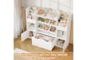 Homfa Kinderregal mit 2 Schubladen auf Rollen & 4 Boxen Bücherregal 122x100x30 cm weiß Bild 5