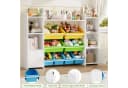 Homfa Spielzeugtruhe Kinderregal Bücherregal Spiegelregal 8 Boxen Weiß Bild 4