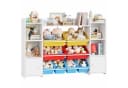 Homfa Spielzeugtruhe Kinderregal Bücherregal Spiegelregal 8 Boxen Weiß Bild 2