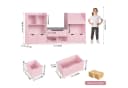 Homfa Sitzbank Kinderregal mit Schubladen und Rädern Weiß/Rosa Bild 3