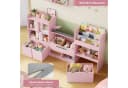 Homfa Sitzbank Kinderregal mit Schubladen und Rädern Weiß/Rosa Bild 5