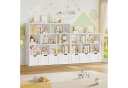 Homfa Kinderregal 4 Spielzeugkisten auf Rollen 7 Fächer 125x118x33cm Weiß Bild 5