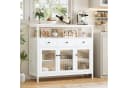 Homfa Sideboard Küchenschrank mit Glastüren und Schubladen, Weiß Bild 1