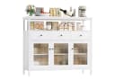 Homfa Sideboard Küchenschrank mit Glastüren und Schubladen, Weiß Bild 2
