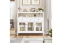 Homfa Sideboard Küchenschrank mit Glastüren und Schubladen, Weiß Bild 3