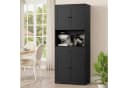 Homfa Küchenbuffet Küchenschrank 4 Türen Schwarz Bild 3