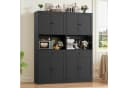 Homfa Küchenbuffet Küchenschrank 4 Türen Schwarz Bild 4