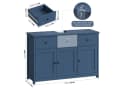 Homfa Waschbeckenunterschrank 100 cm Blau Bild 3
