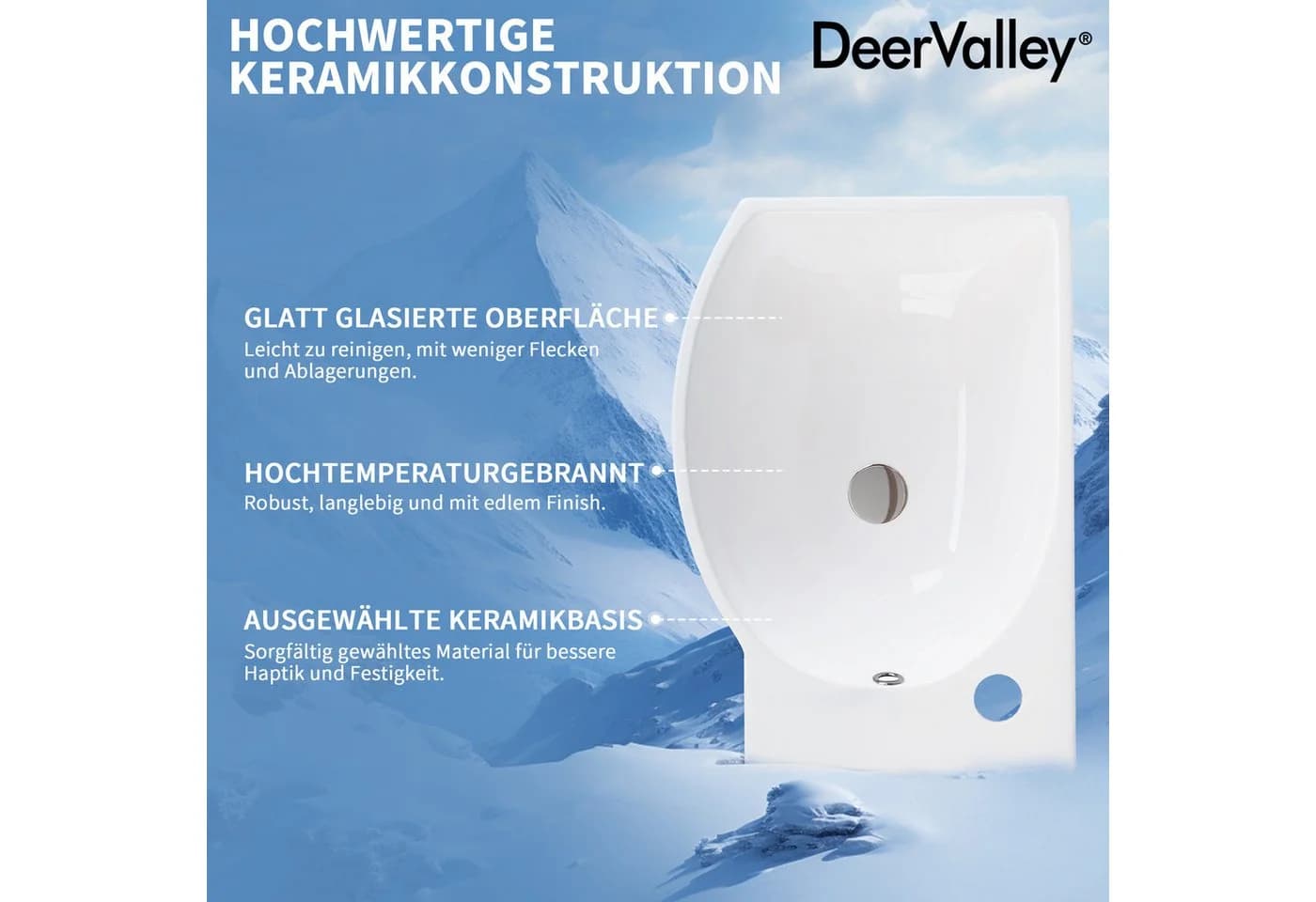 DeerValley Mini Wandwaschbecken Weiß Keramik - Bild 5