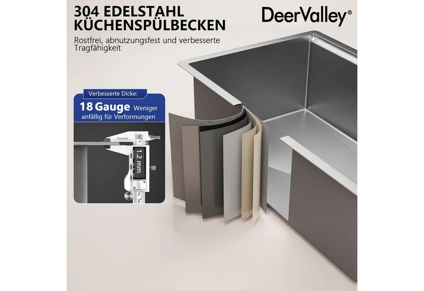DeerValley Küchenspüle Edelstahl Schwarz Nano-Beschichtung Set - Bild 5