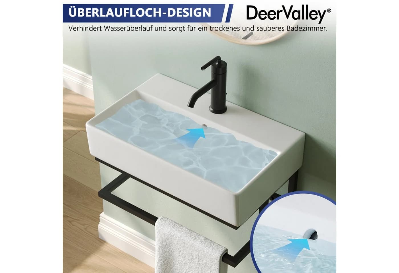 DeerValley Küchenspüle Keramik Weiß 60x45 cm Komplettset - Bild 5