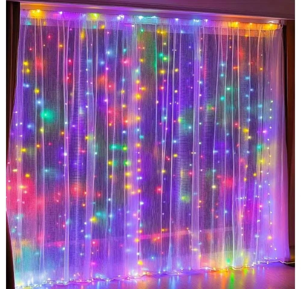 Wrischan Lichtervorhang 3x3m bunt 300 LED USB Fernbedienung - Bild 2