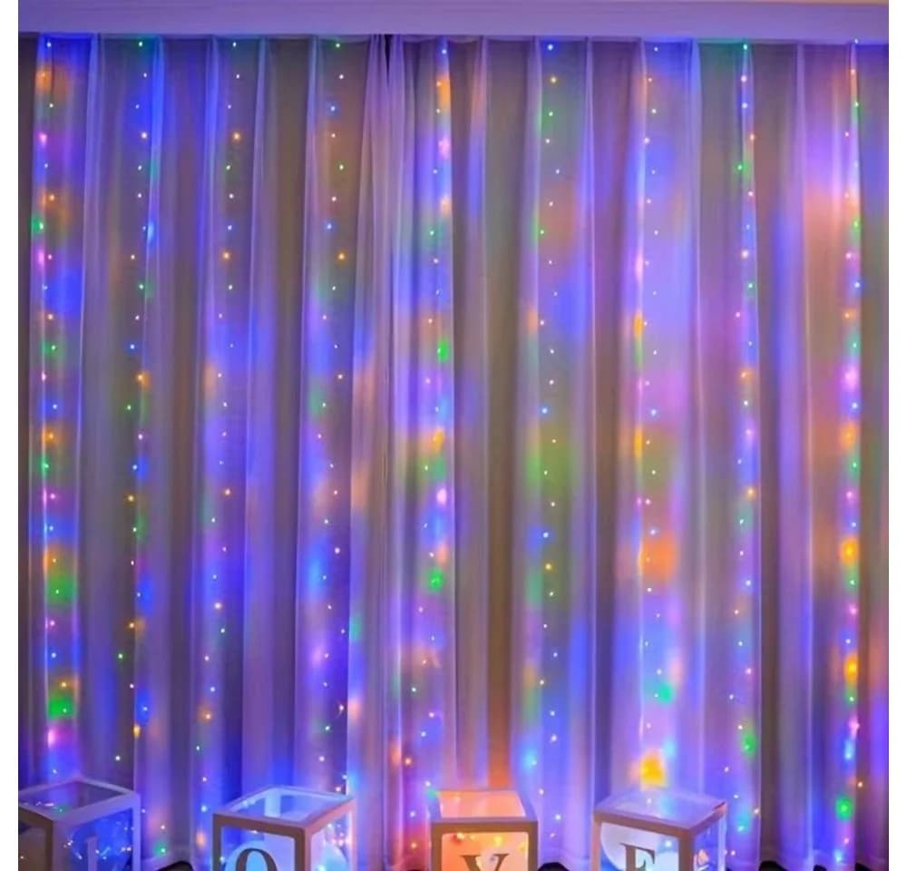 Wrischan Lichtervorhang 3x3m bunt 300 LED USB Fernbedienung - Bild 4