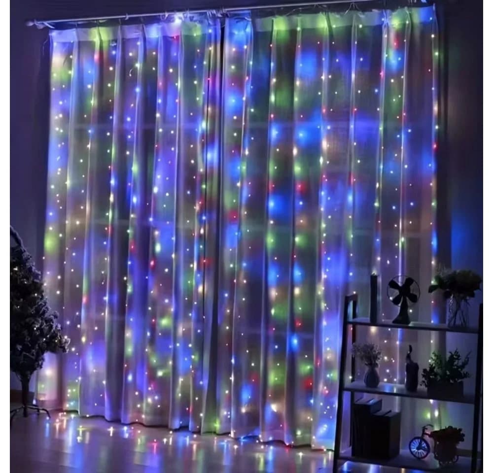 Wrischan Lichtervorhang 3x3m bunt 300 LED USB Fernbedienung - Bild 5