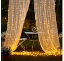 Wrischan Lichtervorhang 3x3m 300 LEDs Warmweiß USB Fernbedienung Bild 2