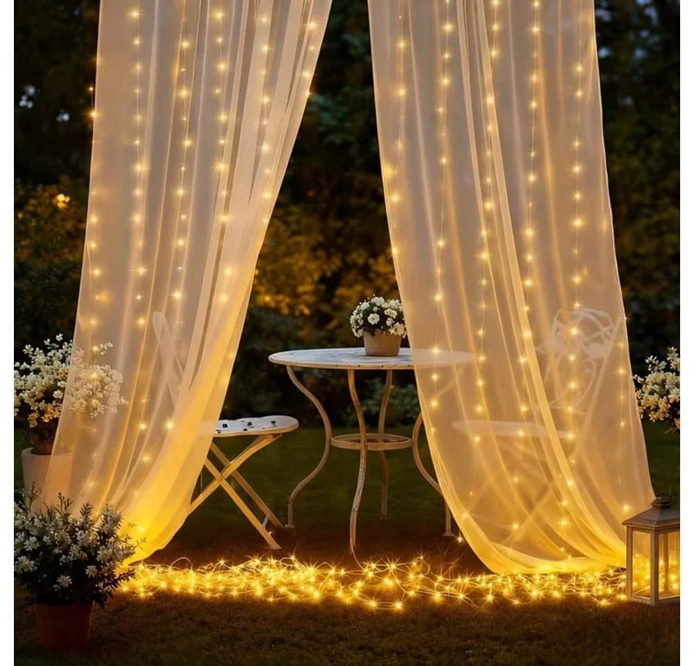 Wrischan LED Lichtervorhang 3x3m 300 LEDs USB Fernbedienung - Bild 2