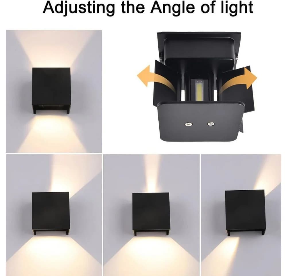 Wrischan Außen-Wandleuchte 2er-Pack LED Schwarz Verstellbar - Bild 5