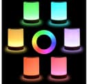 Wrischan Nachttischlampe RGB LED Touch Dimmbar Kabellos Holzoptik Bild 4