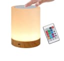 Wrischan Nachttischlampe RGB LED Touch Dimmbar Kabellos Holzoptik Bild 5