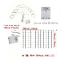 Wrischan LED-Lichtervorhang 3x3m 300 LEDs Warmweiß mit Fernbedienung Bild 3