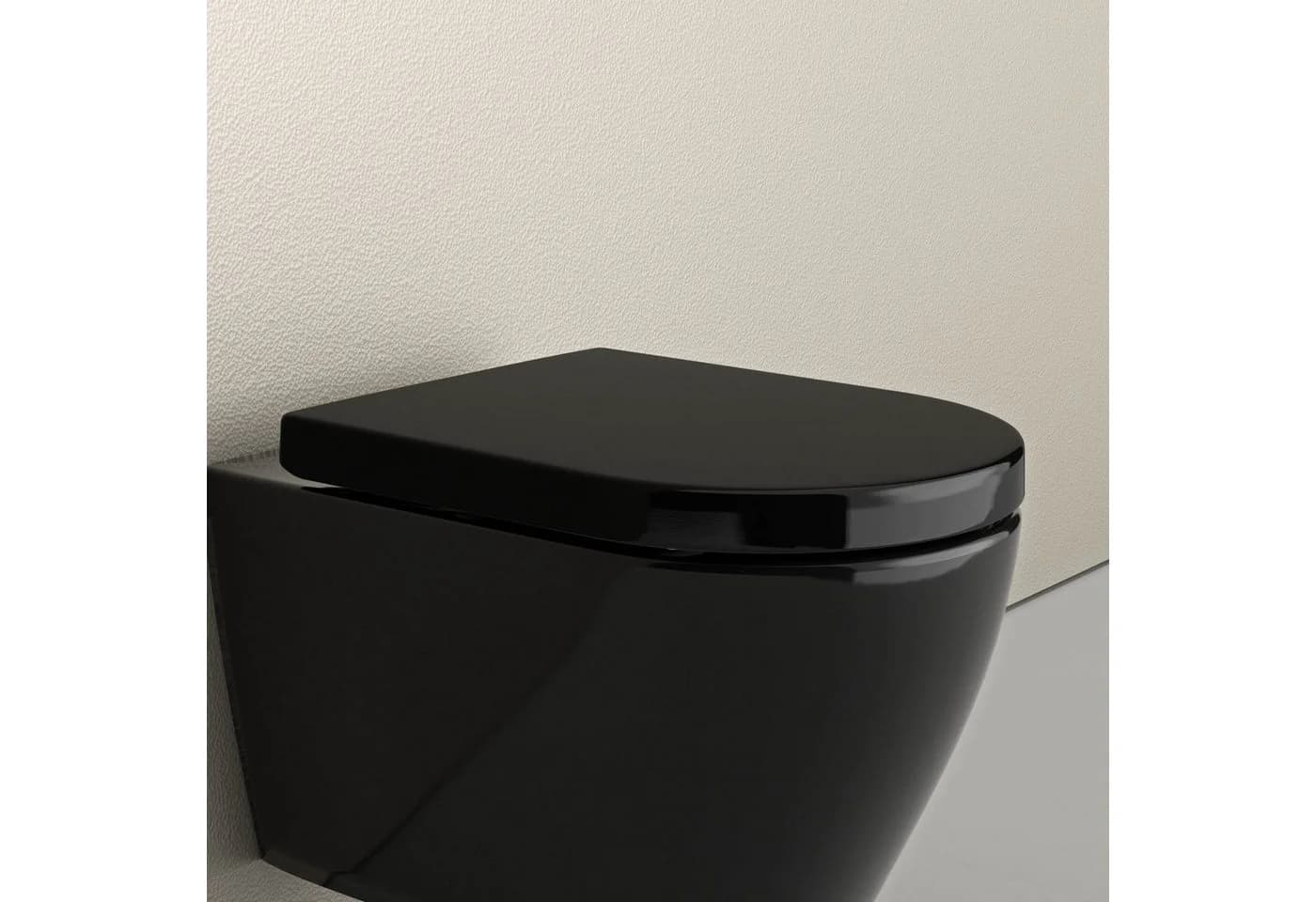 Bernstein WC-Sitz U1002 Komplett-Set Schwarz D-Form Absenkautomatik LED-Licht - Bild 2