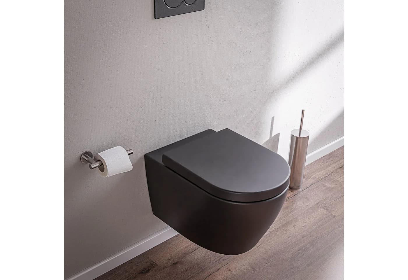 Wand-Hänge-WC Modern Schwarz Matt - Bild 4