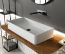 Bernstein Waschbecken PB2013 aus Mineralguss Solid Stone - 80 x 40 x 14,5 cm - Weiß Matt Bild 4